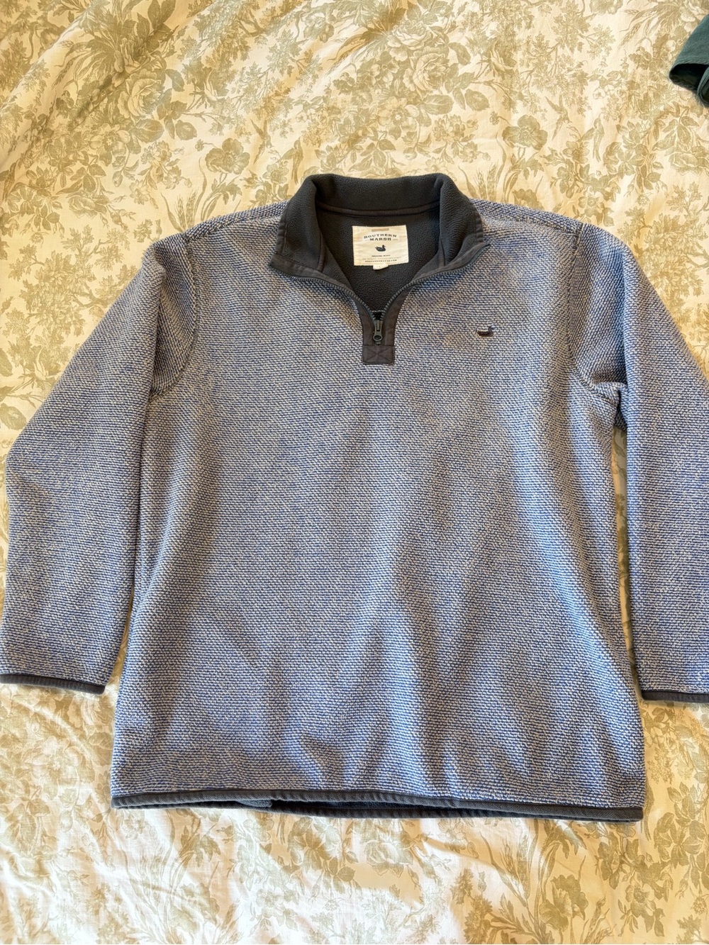 Southern Marsh Men's Blue Quarter-Zip Pullover Sweater
